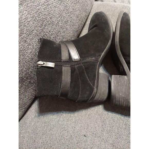 Bjorndal Karla Black Suede Leather Ankle Boots Anti-slip Zip Woman's Size 8.5 - Picture 7 of 11